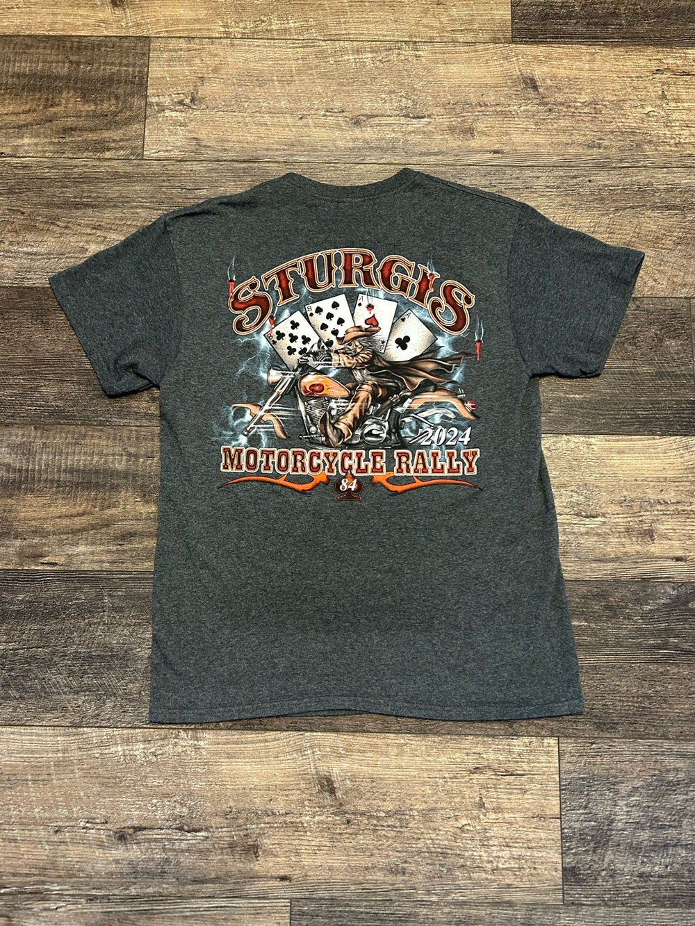 Sick Sturgis Motorcycle Rally 2024 Cool Guns Cards Graphic T-shirt Men’s Sz M